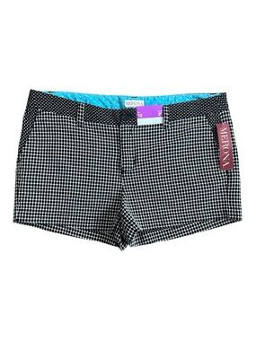 Merona Black & White Grid-Patterned Shorts Chino Size 12 NWT